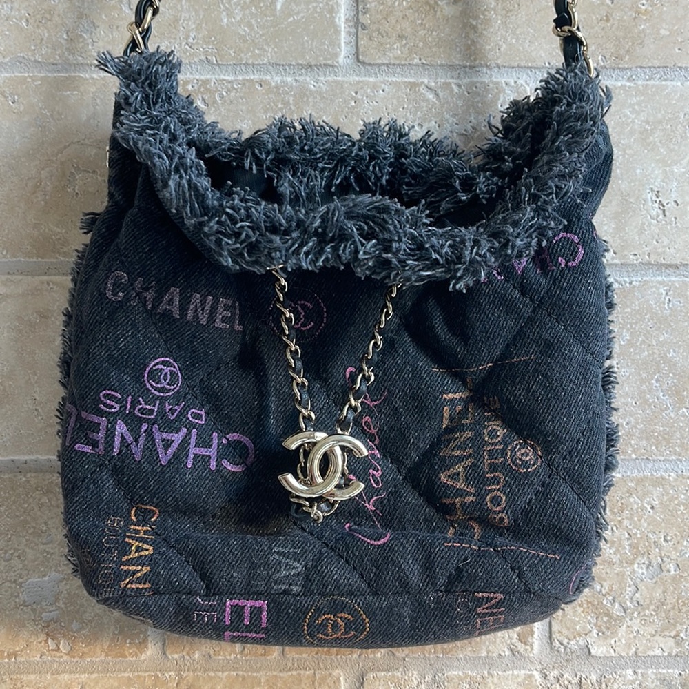 CHANEL Gabrielle Denim Bucket Bag
